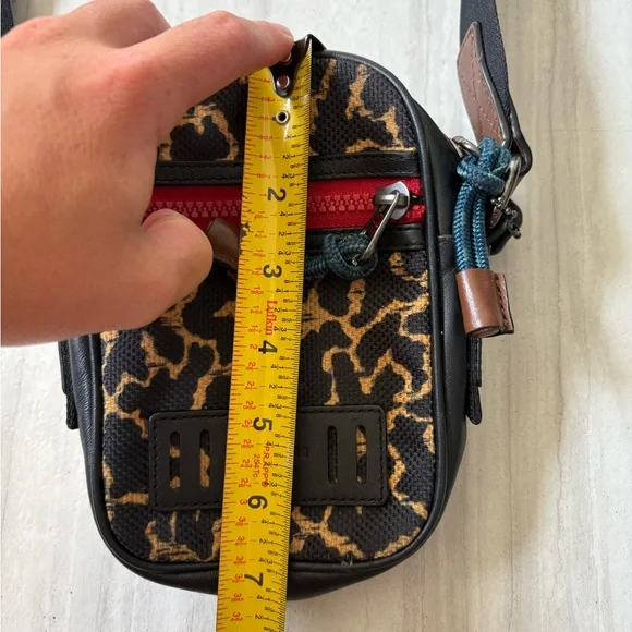 Coach Animal Print Crossbody Bag w/red zippers - Picture 7 of 8
